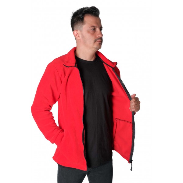 Fleto Cep Kırmızı Polar Ceket