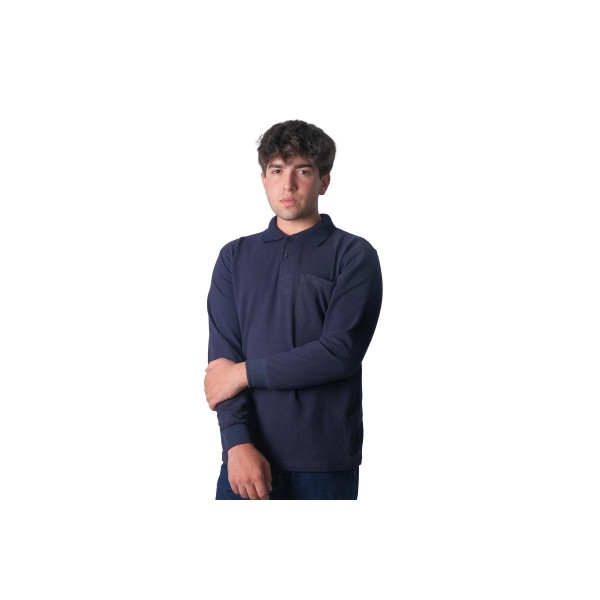 Polo Yaka Open-End Uzun Kol T-Shirt